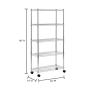 Sandusky MWS301460 Mobile Wire Shelving - 5 Tier with 2 Inch Nylon Casters, Silver