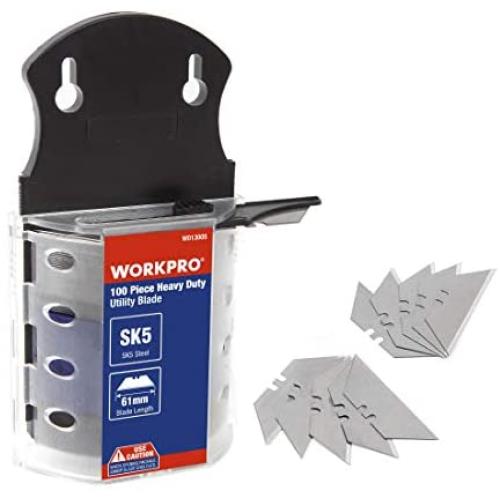 WORKPRO Utility Knife Blades Dispenser SK5 Steel 100-pack