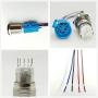 Viping Push Button Switch Car Horn Button Switch momentary Switch Connector 12V DIY Switch 16mm Red LED On/Off Reset Switch Button Metal Speaker Horn Switch Power Metal Toggle Switch Car Boat Moto