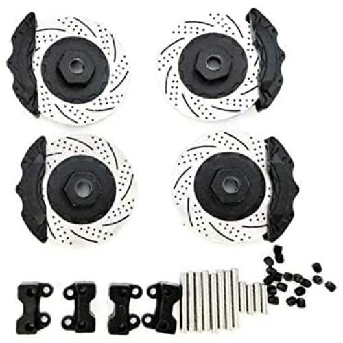 DAPENGNIAO 4Pcs Metal Brake Discs Calipers for 1/10 RC Crawler Car Traxxas TRX4 Defender Bronco G500 TRX6 G63 Upgrade Parts Accessories (Color : Black)
