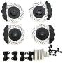 DAPENGNIAO 4Pcs Metal Brake Discs Calipers for 1/10 RC Crawler Car Traxxas TRX4 Defender Bronco G500 TRX6 G63 Upgrade Parts Accessories (Color : Black)