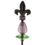 Topadorn Garden Stake Outdoor Plant Pick Cute Metal Stick Fleur de Lis Art Ornament Decor for Lawn Yard Patio, 3 Set, 2.25'' W x 2.25'' D x 25'' H