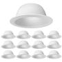 [12-Pack] PROCURU 6'' Metal Recessed Can Light Trim Cover, Step Baffle with Ring, White