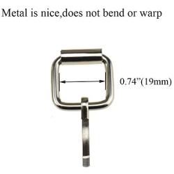 Hahiyo Belt Roller Buckle Rings Assorted Multipurpose 19mm Metal Solid Durable Easily Slide Less Friction Keep Tight for Belt Bags Strap Webbing Leather Craft Handmade Accessories Silver 12pcs