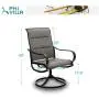 PHI VILLA Patio Swivel Dining Chair Set of 2, Metal Chairs for Kitchen Garden, with Textilene Padded Sling Fabric PHI VILLA Patio Swivel Dining Chair Set of 2, Metal Chairs for Kitchen Garden, with Textilene Padded Sling Fabric