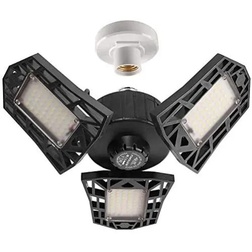 2-Pack Garage Lights 60W LED Garage Lighting - 6000LM 6500K LED Three-Leaf Garage Ceiling Light Fixtures, LED Shop Light with Adjustable Multi-Position Panels, LED Glow Light for Garage, Workshop 2-Pack Garage Lights 60W LED Garage Lighting - 6000LM 6500K LED Three-Leaf Garage Ceiling Light Fixtures, LED Shop Light with Adjustable Multi-Position Panels, LED Glow Light for Garage, Workshop