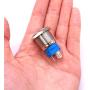 Taiss 12V 16mm Blue LED Illuminated Car Fan Push Button Switch 1NO 1NC 5/8'' Mounting Hole Latching Type Silver Stainless Steel Metal Toggle Switch For Car Boat Part Modification TL16-FS-Bu