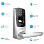 ULTRALOQ UL3 Fingerprint Door Lock (Satin Nickel), 3-in-1 Keyless Entry Door Lock with Keypad and Biometric Fingerprint ID, Electronic Lever Lock Latch Edition