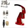 Double Cap 9mm Rivets Kit (1000 pcs) with Hand Press Machine, Dies and Hole Punch. Leather Rivets Single Round Cap Metal Stud Fasteners for Bag Belt Wallet Jeans
