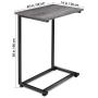 Homemaxs C Table Sofa Side End Table Wood Finish Steel Construction Easy Assembly 26-Inch for Small Space (Gray)