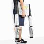 Ohuhu 12.5 FT Aluminum Telescoping Ladder, One-Button Retraction Extension Ladder, Collapsible Ladder with Spring Loaded Locking Mechanism for Roof, 330 Pound Capacity