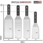 Metal Spatula Set of 4, Leonyo Stainless Steel Griddle Turner Scraper for Flat Top Grill Teppanyaki Cast Iron BBQ Cooking Pancake, Heavy Duty & Dishwasher Safe, Attach 4 Hanging Hooks, Great Men Gift