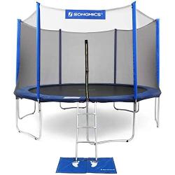 SONGMICS Trampoline with Enclosure Net, Safety Pad, Ladder, Jumping Mat Outdoor Backyard Trampolines for Kids TÜV Certificated