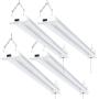 Sunco Lighting 4 Pack LED Utility Shop Light, 4 FT, Linkable Integrated Fixture, 40W=260W, 5000K Daylight, 4500 LM, Clear Lens, Surface/Suspension Mount, Pull Chain, Garage - ETL, Energy Star