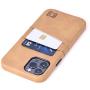 Dockem iPhone 12 & iPhone 12 Pro Wallet Case: Built-in Metal Plate for Magnetic Mounting & 2 Credit Card Holders (6.1'' Exec M2, Smooth Synthetic Leather, Tan)