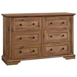 Sauder New Grange Dresser, L: 55.75'' x W: 17.09'' x H: 35.75'', Vintage Oak