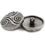 Bezelry 8 Pieces Roped Celtic Triple Spiral Gray Silver Color Metal Shank Blazer Button. 25mm (1 inch)