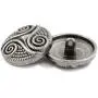 Bezelry 8 Pieces Roped Celtic Triple Spiral Gray Silver Color Metal Shank Blazer Button. 25mm (1 inch)