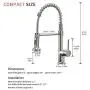 GIMILI Kitchen Faucet with Pull Down Sprayer Commercial Single Handle Lever Spring Kitchen Sink Faucet Brushed Nickel
