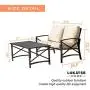 LOKATSE HOME 2 Pieces Patio Loveseat Metal Frame with Coffee Table Outdoor Bistro Furniture Set for Lawn Porch Garden Yard Poolside, Khaki LOKATSE HOME 2 Pieces Patio Loveseat Metal Frame with Coffee Table Outdoor Bistro Furniture Set for Lawn Porch Garden Yard Poolside, Khaki