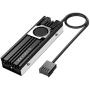 ineo Aluminum M.2 2280 SSD Heatsinks with 20mm Fan and Pure Cooper Strip for M.2 NVME SSD [C2600 Fan]
