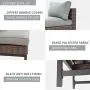 Festival Depot 3 Pieces Patio Sectional Corner Sofa Set Outdoor All-Weather Wicker Metal Chairs with Seating Back Cushions Garden Poolside (Gray) Festival Depot 3 Pieces Patio Sectional Corner Sofa Set Outdoor All-Weather Wicker Metal Chairs with Seating Back Cushions Garden Poolside (Gray)