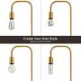 Oneach Industrial LED Floor Lamp for Living Room Bedroom Reading Office Metal Minimalist Standing Lamp Antique Brass