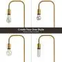 Oneach Industrial LED Floor Lamp for Living Room Bedroom Reading Office Metal Minimalist Standing Lamp Antique Brass