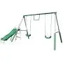 Sportspower My First Metal Swing Set with Slide, Green/White Sportspower My First Metal Swing Set with Slide, Green/White