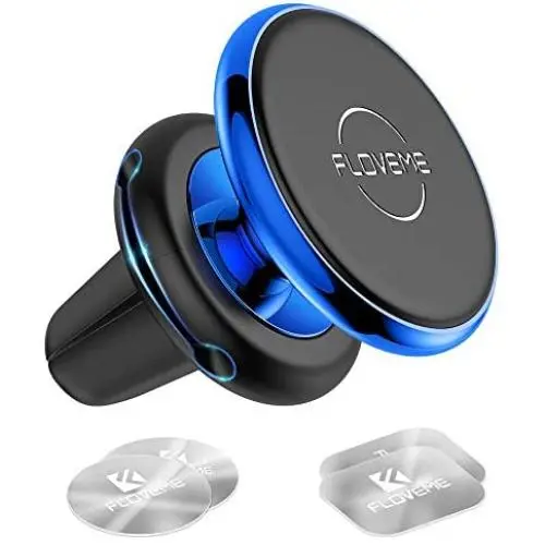 FLOVEME Magnetic Phone Car Mount Holder - Car Air Vent Magnet Cell Phone Holder for Car Strong N52 Magnetic Car Phone Mount with 4 Pcs Metal Plate Compatible with iPhone 12 Pro 11 Samsung Google LG