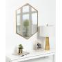 Kate and Laurel McNeer Hexagon Metal Frame Wall Mirror with Gold Finish for Bathrooms, Entryways, Bedrooms, and More, 31x22-inches