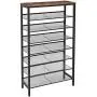 HOOBRO 8-Tier Shoe Rack, Large Capacity Shoe Shelf, Stable and Sturdy, Shoe Storage Organizer with Flat & Slant Adjustable Metal Shelves, for 21-28 Pairs of Shoes, Space Saver, Sturdy BF18XJ01 HOOBRO 8-Tier Shoe Rack, Large Capacity Shoe Shelf, Stable and Sturdy, Shoe Storage Organizer with Flat & Slant Adjustable Metal Shelves, for 21-28 Pairs of Shoes, Space Saver, Sturdy BF18XJ01