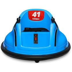 Kidzone DIY Race #00-99 6V Kids Toy Electric Ride On Bumper Car Vehicle Remote Control 360 Spin ASTM-Certified, Blue