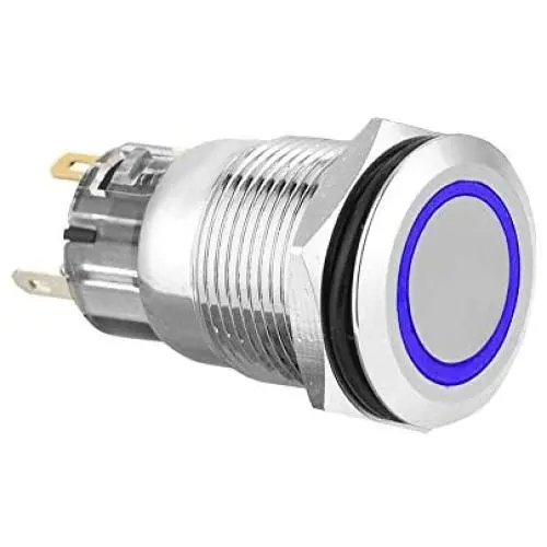 ESUPPORT Stainless Steel 12V 5A Car Auto Boat Blue Angel Eye LED Light Lamp Metal Push Button Rocker Toggle Switch On Off ESUPPORT Stainless Steel 12V 5A Car Auto Boat Blue Angel Eye LED Light Lamp Metal Push Button Rocker Toggle Switch On Off