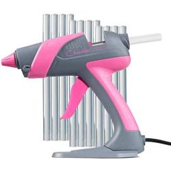 Chandler Tool Hot Glue Gun - 60 Watt Full Size Heavy Duty High Temp Industrial Hot Melt Glue Gun Kit with 12 Pcs Glue Sticks & Patented “Stand-Up” Base Stand, for Arts & Crafts, DIY & More (Pink)