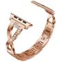 Yolovie Stainless Steel Band Compatible for Apple Watch Bands 40mm 38mm Women Rhinestone Bling Wristband Metal Bracelet Sport Strap with Removal Links for iWatch Series 5 4 3 2 1 - Rose Gold