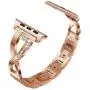 Yolovie Stainless Steel Band Compatible for Apple Watch Bands 40mm 38mm Women Rhinestone Bling Wristband Metal Bracelet Sport Strap with Removal Links for iWatch Series 5 4 3 2 1 - Rose Gold