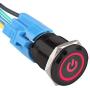Etopars Black Case 19mm 12V 5A Power Symbol Angel Eye Halo Car Red LED Light Metal Push Button Toggle Switch Socket