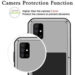 Simicoo Samsung A51 Military Metal Silicone Case Full Body Rugged Drop Protection Cover Built-in Screen Protector Heavy Duty Hybrid Shockproof Armor Impact Tough Case for Samsung A51 (A51, Sliver)