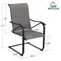 MFSTUDIO 2 Pieces Patio Dining C Spring Motion Textilene Metal Rocker Chairs Weather Resistant Garden Outdoor Modern Furniture, Sling Mesh Black Steel Frame