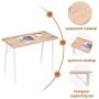 Writing Computer Desk Modern Simple Study Table Kids Desk Small Industrial ps5 Gaming Table Home Office Wood Work Desk with Metal Legs Tiny Desk for Bedroom, 39.4 x 18.9 x 29.1 inch Oak White