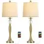BOBOMOMO USB Metal Crystal Table Lamp 28 Set of 2 Modern Living Room Bedroom Nightstand Bedside Desk Lamp(Gold) BOBOMOMO USB Metal Crystal Table Lamp 28 Set of 2 Modern Living Room Bedroom Nightstand Bedside Desk Lamp(Gold)
