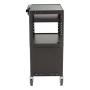 Norwood Commercial Furniture Adjustable Height Metal AV Cart with Cabinet, Electric Power & Sliding Tray, NOR-GNO1010-PK-SO
