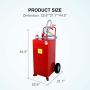 SUNCOO 30 Gallon Portable Gas Caddy Fuel Storage Tank on Wheels Gasoline Fluid Diesel with Pump &Hard Tube Red