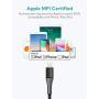 Xcentz Lightning Cable 3ft, MFi Certified iPhone Charger, Braided Nylon Fast Charging iPhone Cable with Premium Metal Connector for iPhone 11/11 Pro/X/XS/XR/XS Max/8, iPad Mini/Air, Black