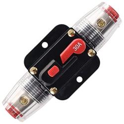 ANJOSHI Fuse Holders 30amp Inline Circuit Breaker 20-300A for Car Audio and Amps Overload Protection Reset Fuse Inverter 12V-24V DC Replace Fuses