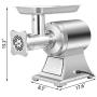 Happybuy Commercial Meat Grinder 550Lbs/Hour 1100W Electric Sausage Stuffer Stainless Steel 220 RPM 1.5HP for Industrial and Home Use, 550LB, Sliver