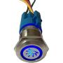 ESUPPORT 12V Car Vehicle Blue LED Light Interior Push Button Metal Toggle Switch Socket Plug 19mm