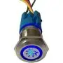 Etopar 12V 5A 19mm Car Auto Blue LED Light Lamp Interior Push Button Stainless Steel Metal Toggle Switch Socket Plug