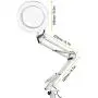 LED Magnifier Desk Lamp, 5X Magnifying Glass with Light, 3 Modes 10 Dimming, Foldable Metal Arms and Adjustable Clamp Base for Close Work Hobby Repairing Reading Crafts